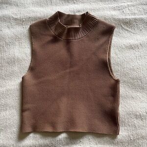 Babaton Mock Neck Beige Top